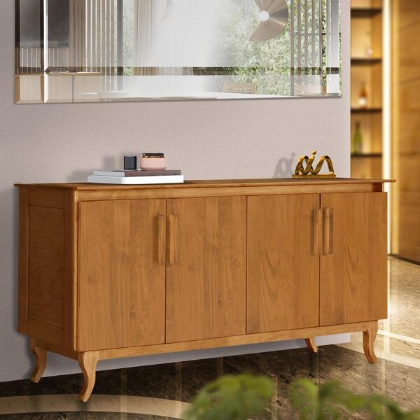 Balcão De Madeira Maciça Imbuia New Shop Jm