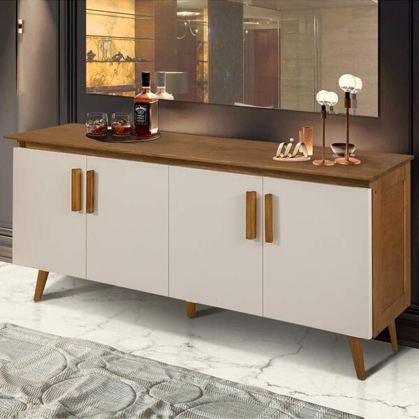 Balcão De Madeira Maciça Imbuia Off White New Shop Jm