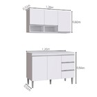 Balcão De Pia 1,20 Com Tampo + Armário Aéreo Athena Branco