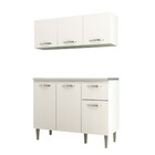 Balcão De Pia 1,20 Com Tampo + Armário Aéreo Raissa Light Bra