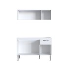 Balcão De Pia 1,20 Com Tampo + Armário Aéreo Raissa Light Bra