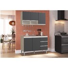 Balcão De Pia 1,20 Sem Tampo + Armário Aéreo Athena Crema Gra