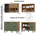 Balcão De Pia 1,20cm + Armário Aéreo Em Mdf Lombardia -  Frei