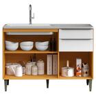 Balcão De Pia 100% Mdf 3 Portas 2 Gavetas 120cm Luna Cinamomo