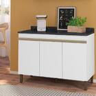 Balcão De Pia 119 Cm 3 Portas Com Tampo Branco Peternella Móv