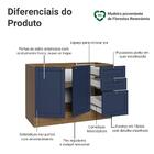 Balcão De Pia 120 Cm 2 Portas 3 Gavetas (sem Tampo) Rustic/az