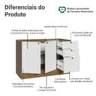 Balcão De Pia 120 Cm 2 Portas 3 Gavetas (sem Tampo) Rustic/br