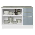 Balcão De Pia 120 Cm 2 Portas 3 Gavetas Branco/cinza Lux Made