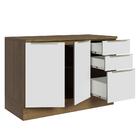 Balcão De Pia 120 Cm 2 Portas 3 Gavetas Rustic/branco Veludo