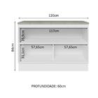 Balcão De Pia 120 Cm 2 Portas Branco/branco Veludo Lux Madesa