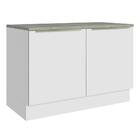 Balcão De Pia 120 Cm 2 Portas Branco/branco Veludo Lux Madesa