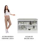 Balcão De Pia 120 Cm 2 Portas Branco/cinza Lux Madesa