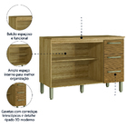 Balcão De Pia 120 Cm 2 Portas C/tampo Freijó