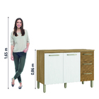 Balcão De Pia 120 Cm 2 Portas C/tampo Freijó