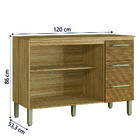 Balcão De Pia 120 Cm 2 Portas C/tampo Freijó