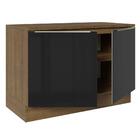 Balcão De Pia 120 Cm 2 Portas Rustic/preto Lux Madesa