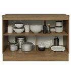 Balcão De Pia 120 Cm 2 Portas Rustic/preto Lux Madesa