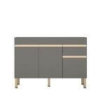 Balcão De Pia 120 Cm 3 Portas E 1 Gaveta S/tampo Cinza