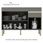 Balcão De Pia 120 Cm 3 Portas E 1 Gaveta S/tampo Cinza