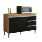 Balcão De Pia 120 Cm Adriana 2 Portas E 3 Gavetas Amêndoa/pre