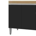 Balcão De Pia 120 Cm Talita 3 Portas 1 Gaveta Amêndoa/preto