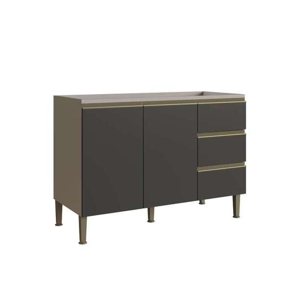 Balcão De Pia 120cm 02 Portas E 03 Gavetas 1204 Genialflex -