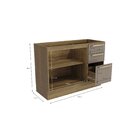 Balcão De Pia 120cm 2 Portas 3 Gavetas Nogueira/fendi