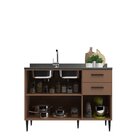 Balcão De Pia 120cm 3 Portas 2 Gavetas Barbara Terracota