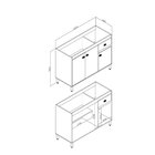 Balcão De Pia 120cm 3 Portas E 1 Gaveta Torino Mel / Off White