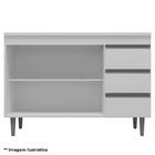 Balcão De Pia 120cm E Armário Aéreo Andreia Amêndoa Branco -