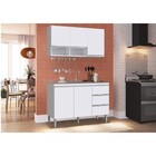 Balcão De Pia 120cm E Armário Aéreo Athena Branco Megasul