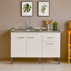 Balcão De Pia 120cm Realeza 3 Portas 1 Gaveta Branco