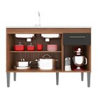 Balcão De Pia 120cm Realeza 3 Portas 1 Gaveta Manchester/graf