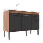 Balcão De Pia 120cm Realeza 3 Portas 1 Gaveta Manchester/graf