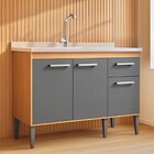 Balcão De Pia 120cm Realeza 3 Portas 1 Gaveta Manchester/graf