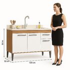 Balcão De Pia 120cm Realeza 3 Portas E 1 Gaveta Branco