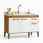 Balcão De Pia 120cm Realeza 3 Portas E 1 Gaveta Branco