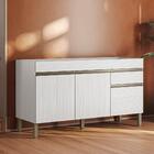 Balcão De Pia 150 Cm 3 Portas E 1 Gaveta S/tampo Branco