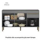 Balcão De Pia 150 Cm 3 Portas E 1 Gaveta S/tampo Cinza