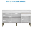 Balcão De Pia 150cm 3 Portas 1 Gaveta C/tampo Branco