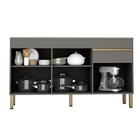 Balcão De Pia 150cm 3 Portas 1 Gaveta C/tampo Cinza