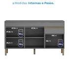 Balcão De Pia 150cm 3 Portas 1 Gaveta C/tampo Cinza