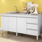 Balcão De Pia 159cm Com 3 Portas 3 Gavetas Sem Tampo Karen Br