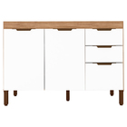 Balcão De Pia 1 20m Com 3 Portas E 2 Gavetas Sem Tampo Milena