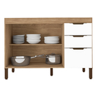 Balcão De Pia 1 20m Com 3 Portas E 2 Gavetas Sem Tampo Milena