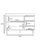 Balcão De Pia 2 Portas 3 Gavetas 119cm Karen Sem Tampo Malbec