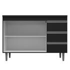 Balcão De Pia 2 Portas Andréia 100 Cm Preto 1820 Ajl Móveis