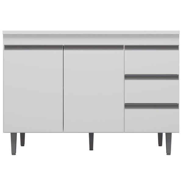 Balcão De Pia 2 Portas Andréia 120 Cm Branco 1817