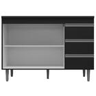 Balcão De Pia 2 Portas Andréia 120 Cm Preto 1822 Ajl Móveis