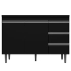 Balcão De Pia 2 Portas Andréia 120 Cm Preto Sem Tampo Ajl Móv